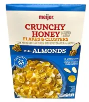 Meijer Crunchy Honey Flakes & Clusters with Almonds Cereal 14.5 oz