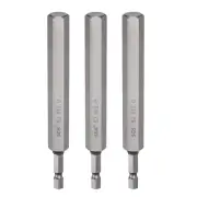 3pcs H12.0 Hex Head Drill Bit Wrench 12mm Flat Tip 1/4" Shank 135mm Long