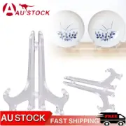 Clear Plate Stand Display Easel Photo Picture Bowl Dish Holder-Frame transparent