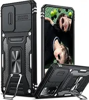 LeYi for Samsung Galaxy S20 FE Case: Samsung S20 FE Case with Slide Camera Cover, 360 Full Body Military-Grade Protective Heavy Duty with Upgrade Kickstand Phone Case for Galaxy S20 FE, Black