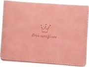 ARTIBETTER Birth Certificate Holder Leather Document Cover for Certificate Scratch Protective Sleeve and Stylish Organizer with Delicate Workmanship Keepsake Box