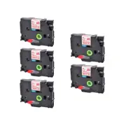 5PK Compatible Brother P-Touch TZ-242 TZe-242 Red on White Label Tape 0.7"