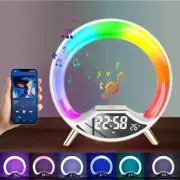PILUBISUSunrise Alarm Clock 15W Wireless Charging Bluetooth Sound System Indoor