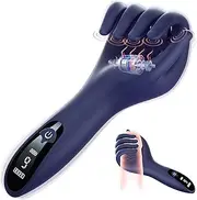 LONZYON Male Sex Toys Penis Vibrator - Male Masturbator Stroker for Penis Glans Clit Nipple Stimulation, Adult Toys Finger-Shaped Trainer, 9 Strong Vibrating Modes & LCD Display, Sex Toy for Men Women Couples (Blue)