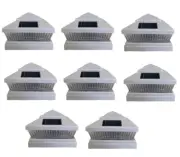 8 pcs 4x4 5x5 6x6 White Garden Solar Fence Post Cap Light 5 LED Bulb 78Lumens
