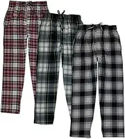 [Different Touch] 3 Pack Big and Tall Pajama Lounge Pants with Pocket Cotton Bottoms Sleepwear For Men