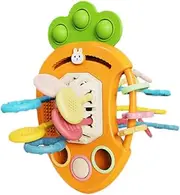 Sensory Pull String Carrot Toy for Baby Toddlers Easter Season Fine Motor Toys
