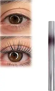 Metal Wand Mascara, 3D Curling Eyelash Mascara, Waterproof, Smudge-Proof, Long-Lasting, Non-Clumping, Iron Wand Mascara for Volume and Definition (1Pcs-Black, 1 Fl Oz (Pack of 1))