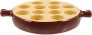 Kichvoe Snail Dish Porcelain Snail Plate Porcelain Escargot Snails Porcelain Food Dish Escargot Serving Dish Alligator Meat Maker Ceramic Baking pan Oven Plate Seafood Ceramics Pancake pan