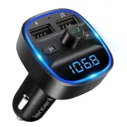 Bluetooth FM Transmitter Wireless Radio Adapter Car Kit with Dual USB