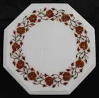White Marble Corner Side Table for Beautiful Design Inlay Work Coffee Table Top