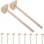 BCOATH 10pcs Mini Wooden Hammer for Hammering Playthings for Building Blocks Party Favors and Educational Activities Smooth Edges for Safe Use