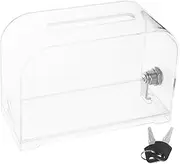 COMPUKAS 2Pcs Clear Voting Box with Lock Keys Public Donation Storage Box Transparent Suggestion Box for Fundraising Ballot Box for Secure Voting and Donations