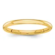Solid 10K Yellow Gold Polished 2mm Men's/Women's Wedding Band Ring Size 7