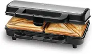 ProfiCook® Sandwich Maker, American Sandwiches, XXL Toast Slices, Electric Sandwich Toaster, Extra Large Sandwich Plates (Non-Stick Coating), Sandwich Maker with 900 W, PC-ST 1092