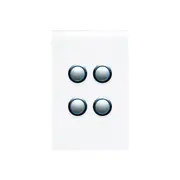 Clipsal Saturn Series Four Switch With Blue Led 20A/16Ax Pure White - 4064PBL-PW