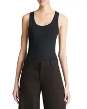 Vince Ribbed Scoop Neck Tank