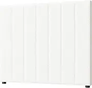 OIKITURE Bed Headboard Artificial Lamb Down Fabric Covered, Beds Head Frame King Single Size, Modern Design Easy Assemble, 134cm*112cm*8cm, White