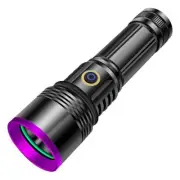 30W 365nm UV Flashlight USB Rechargeable UV Light High Power Black Light Flas...