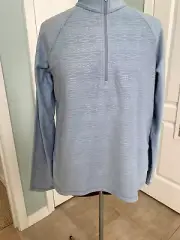 NWT Eddie Bauer Size Large Women's Cozy Quarter Zip Lt Blue Pullover Jacket