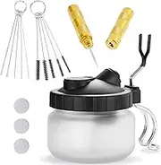 4 Set Airbrush Spray Gun Wash Cleaning Tools Needle Nozzle Brush Glass Cleaning Pot Holder