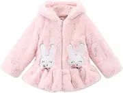 [YAQXYH] Winter Coats for Kids Rabbit Ears Design Winter Fleece Coat Thickened Plush Sweater Coat Kids Hooded Jacket Baby Warm Outwear