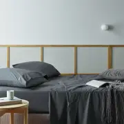 Bianca Natural Sleep Recycled Cotton/Bamboo Sheet/Pillowcase Charcoal Queen Bed