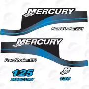Mercury 125 Four 4 Stroke EFI Decal Kit Outboard Engine Graphic Motor Blue