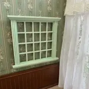 1/12 Scale Dollhouse Miniatures Furniture French Green Window Frame Living Room