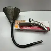 Nos Vintage Plews Oil Spout Made In USA!! Also Flexible Neck Funnel Combo Lot