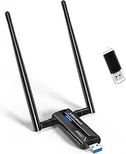EDUP USB 3.0 WiFi 6E Adapter AX3000M Wireless WiFi Dongle Network Adapter 802.11AX Tri-Band 6GHz/5GHz/2.4GHz Dual 5dBi Antennas for PC Compatible with Windows 11/10 64Bits