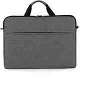 Laptop Carrying Case, Messenger Shoulder Bag, 15.6" 14" 13" inches Laptop and Tablet, Sleek Design, Durable and Water-Repellent Fabric, Business Casual or School, Grey