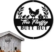 Funny Chicken Coop Signs - Rustic Farm Sign | Hen House Sign, Metal Yard Art Decor for Home Farm Chicken Coop Farmhouse Kitchen Garden Decor