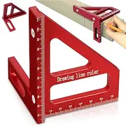 3D Multi-Angle Measuring Ruler 45/90 Degree Aluminum Alloy Woodworking Square Protractor Miter Triangle Ruler High Precision Layout Measuring Tool for Engineer