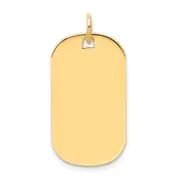 14k Yellow Gold Plain .009 Gauge Engraveable Dog Tag Disc Charm