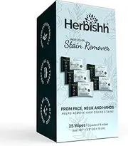 Herbishh Hair Color Stain Remover Wipes – Gentle Formula for Dye Cleanup – Easy Clean Hair Color Remover Wipes for Skin – Travel Pack With 5 Wipes – Safe and Skin-Friendly (25 Wipes, 1 Count)