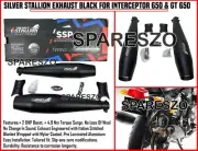 SILVER STALLION EXHAUST BLACK FIT FOR ROYAL ENFIELD INTERCEPTOR 650 & GT 650
