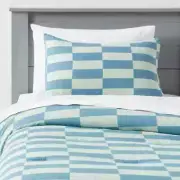 Kids' Comforter Set Checkers - Pillowfort Full/Queen NEW
