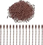 uxcell 220pcs Metal Ball Bead Chain, 100mm Long Bead Connector Clasp Dog Tag Hanging Chain for Key Chains Tags Craft Projects Jewelry Making, Brown