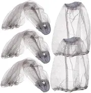 SUPVOX Mosquito Fly Head Net Outdoor Bug Net Portable Camping Mesh Hat Netting Neck Cover Full Protection for Jungle Trips Grey