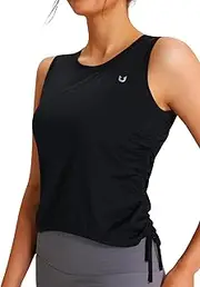 [NORTHYARD] Sleeveless Workout Tank Tops for Women Quick Dry Athletic Running Gym Top Shirts Loose Fit Ruched Yoga Crop Tops