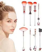 Cosmetic Brush, Christmas Makeup Brush Set - 8 x Makeup Brush Pack, Professional Makeup Tool Set for Face and Eyes, Makeup Set for Women and Girls
