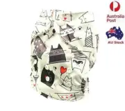 New Modern Cloth Nappy Adjustable Reusable FREE Insert MCN Nappies Nappy (D244)