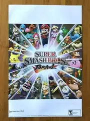 2007 Official Super Smash Bros. Brawl/Super Paper Mario Poster Nintendo Wii RARE