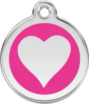 Red Dingo Enamel Hot Pink Heart Tag - Lifetime Guarantee - Cat, Dog, Pet ID Tag