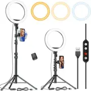 10.2 Selfie Ring Light with 65 Adjustable Tripod Stand & Phone Holder for Live
