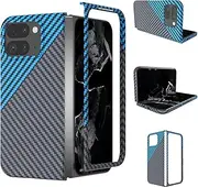 [Jarttarn] Carbon Fiber Case Compatible with Google Pixel 9 Pro Fold Phone Case, Folding Flap Carbon Series Phone Case, Seismic and Anti Fall Cover for Google Pixel 9 Pro Fold (Black Blue)