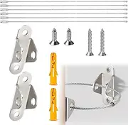 8Pcs Furniture Straps Baby Proofing Furniture Wall Anchor Earthquake Straps for Furniture Dresser Wall Safety Anchor Furniture Fasteners for Pet Protecting,Secure Bookshelf, Cabinet
