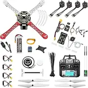 F450 Drone Kit to build, Frame + Pixhawk + GPS + Power Module + Brushless Motor + ESC + Prop + Battery + RC Transmitter & Receiver + Accessory + Guild Book & Video (Set A) (Pre-soldered)