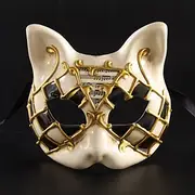 Cat Harlequin Carnival Mask Venetian Mask Gnaga Kid's Boys Girls' Half Face Party Masquerade Carnival of Venice Halloween Carnival Mardi Gras Easy Carnival Cos